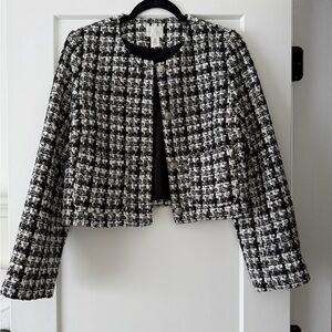 H&M Monochrome Tweed Blazer